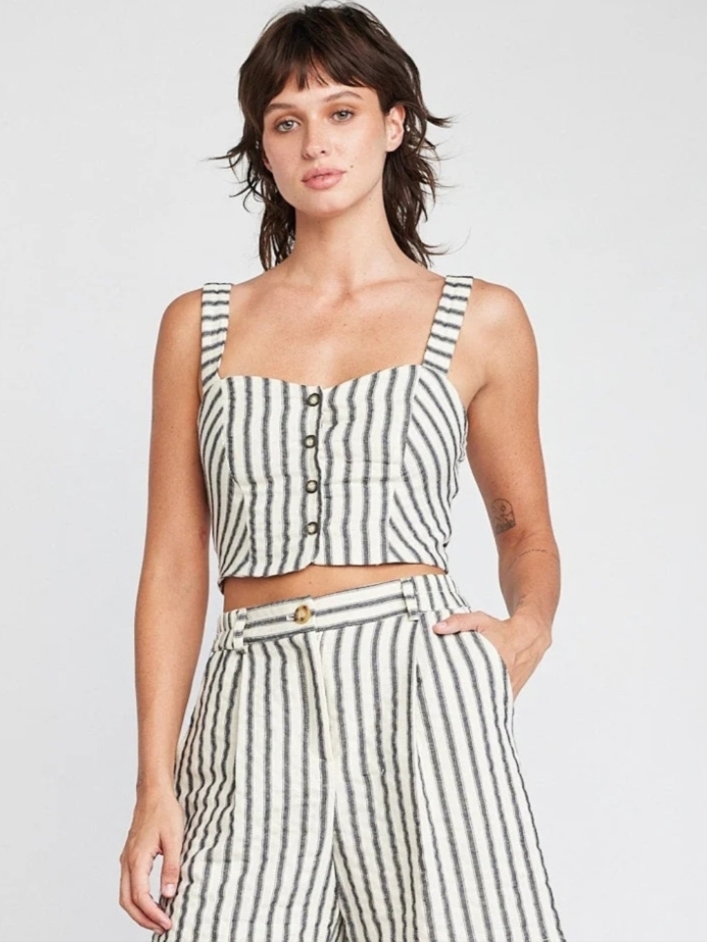 Self Contrast Portia Crop Tank Vest